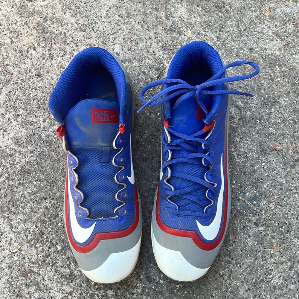 Nike Keystone Blue/Red/White Baseball Cleats Size 10.5